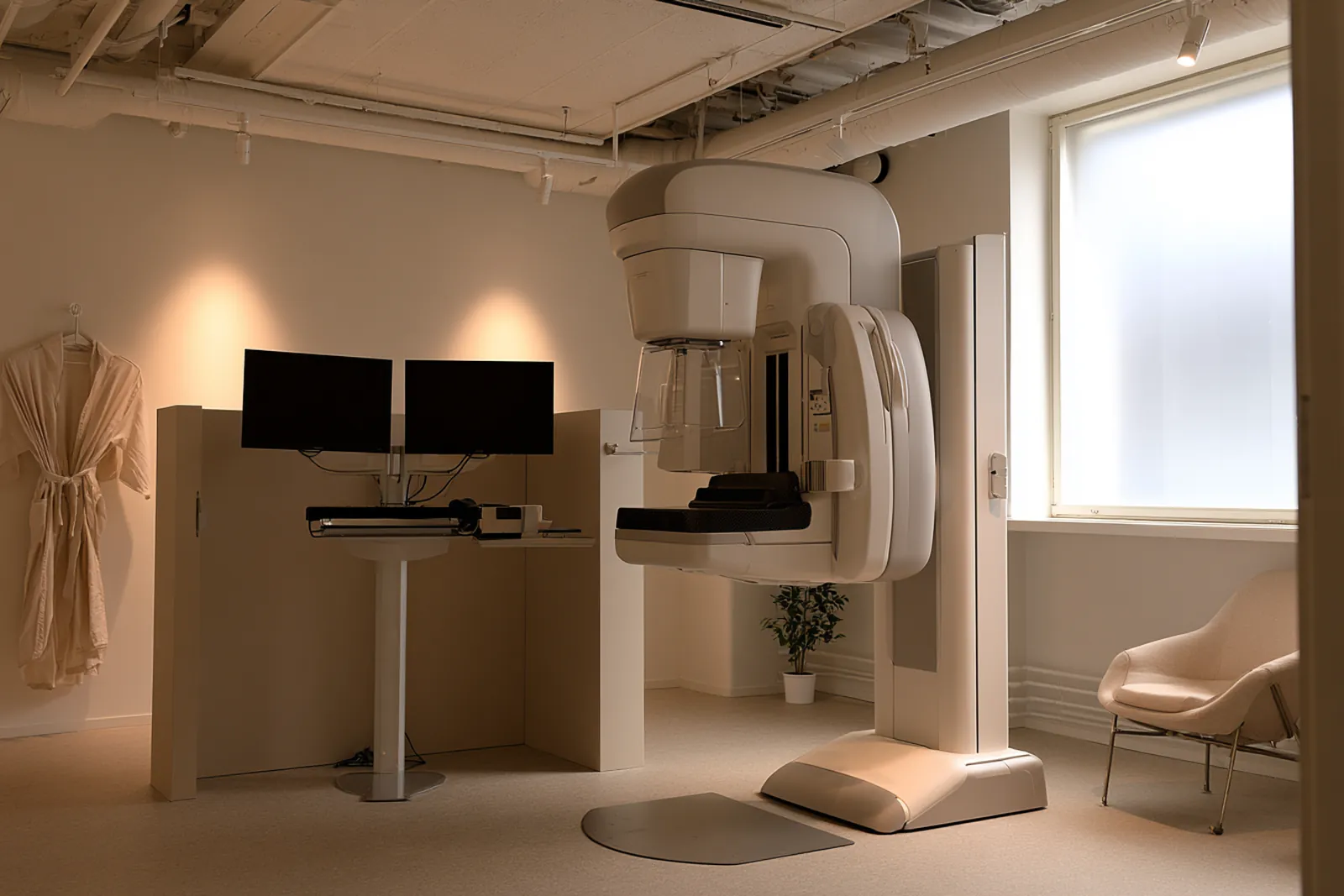 Un appareil de mammographie numérique dans un service d'imagerie diagnostique